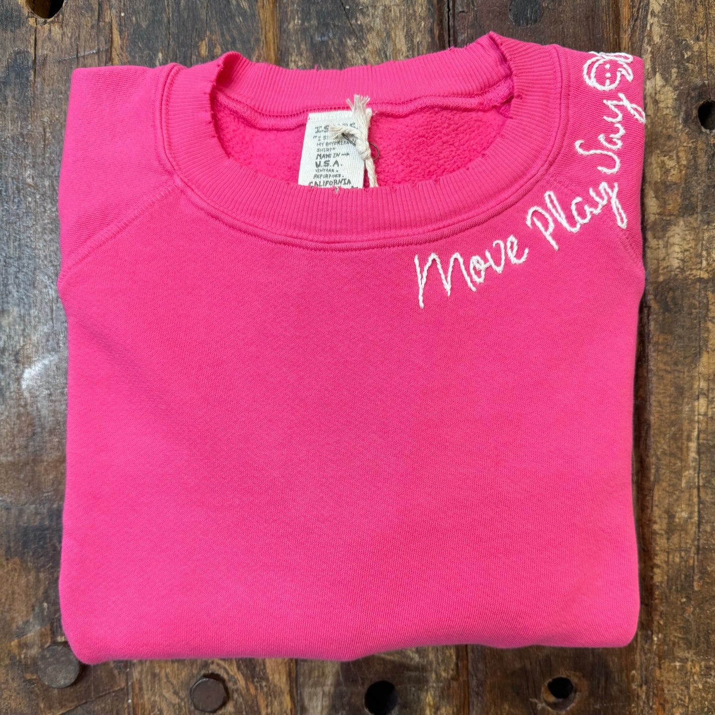 CUT & SEW COLOR WARM COLOR SWEATS WITH CUSTOM HAND EMBROIDERY (11 Colors)