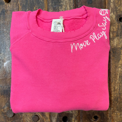 CUT & SEW COLOR WARM COLOR SWEATS WITH CUSTOM HAND EMBROIDERY (11 Colors)
