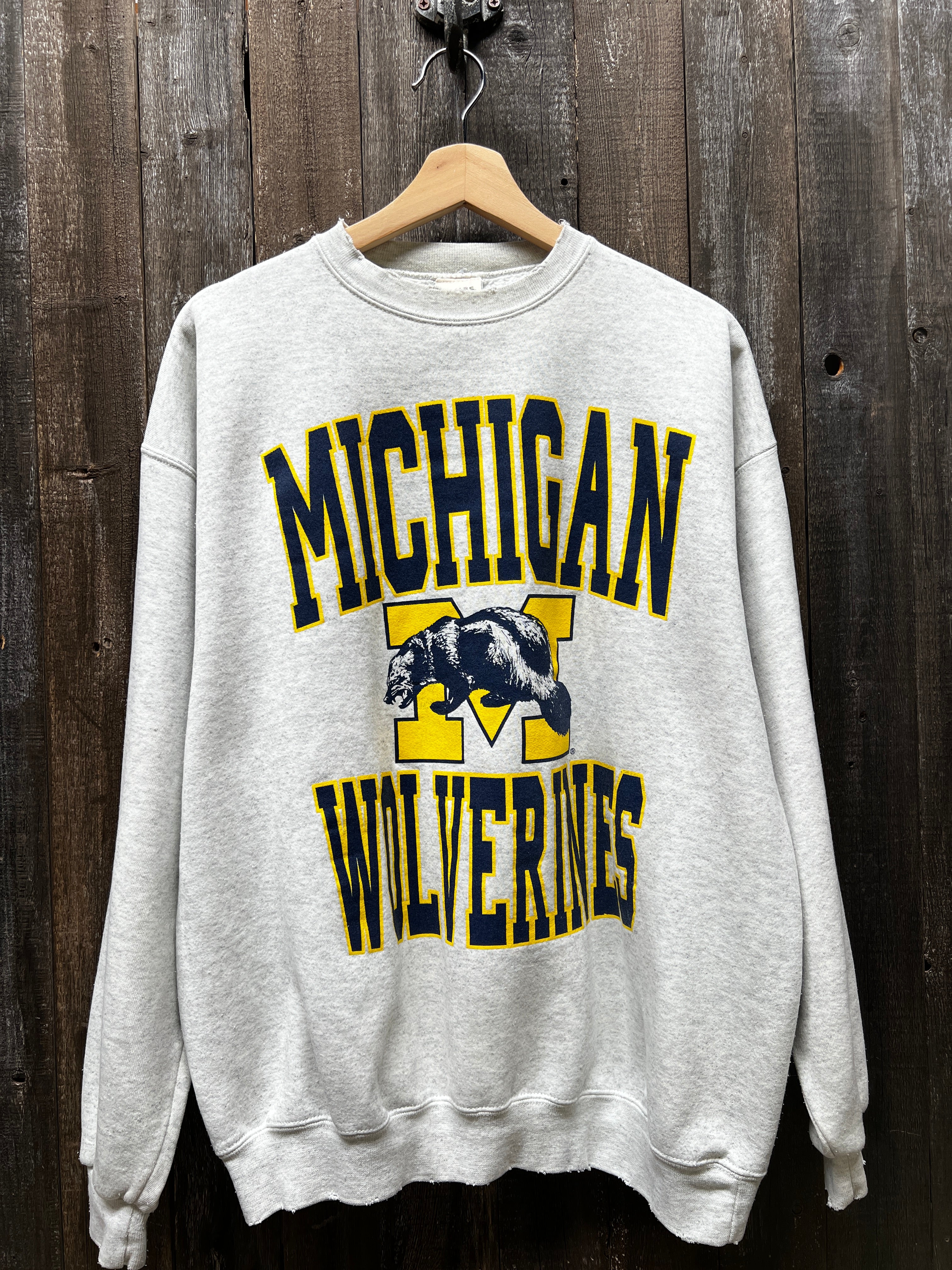 Vintage Michigan Sweatshirt L XL Customize Your Embroidery Wording I STOLE MY BOYFRIEND S SHIRT