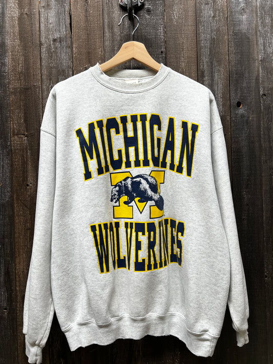 Vintage Michigan Sweatshirt -L/XL-Customize Your Embroidery Wording