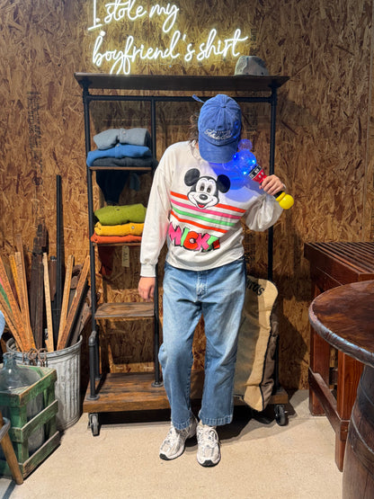Vintage Mickey Neon Sweatshirt-S/M Customize Your Embroidery Wording