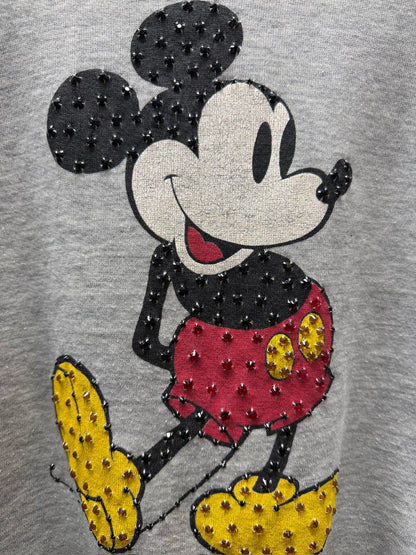 Vintage Mickey Sweatshirt with Rhinestones-S- Customize Your Embroidery Wording