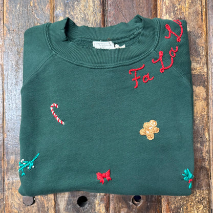 ALLOVER CHRISTMAS LOGO SWEATS -Customize Your Embroidery Wording (7 Colors)