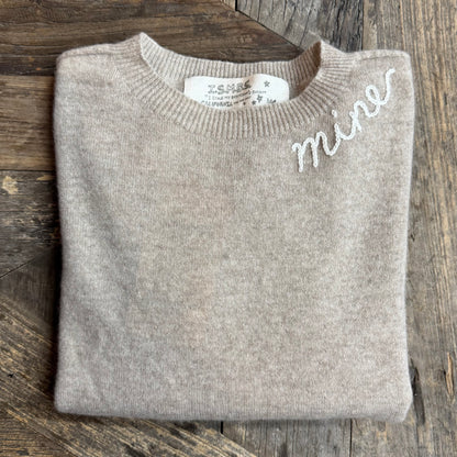 100% Cashmere Sweater - Customize Your Embroidery Wording(12 Colors)
