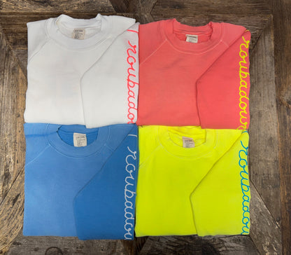 CUT & SEW SAIL AWAY SWEATSHIRT WITH SLEEVE PERSONALIZED EMBROIDERY(4 Colors)