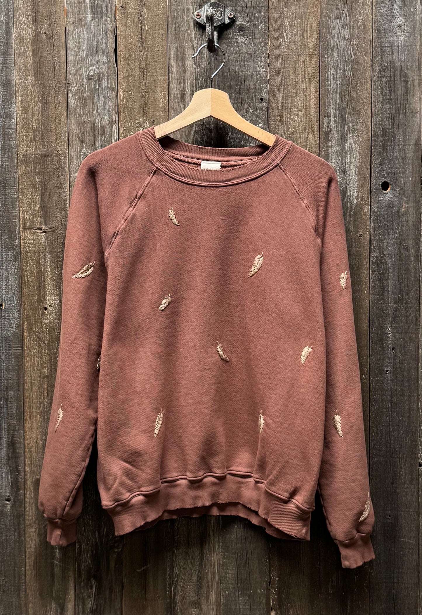 Allover Feather Hand Embroidered Sweatshirt (14 Colors)