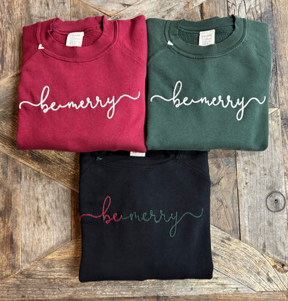Merry Embroidery Sweatshirt(7 Colors)