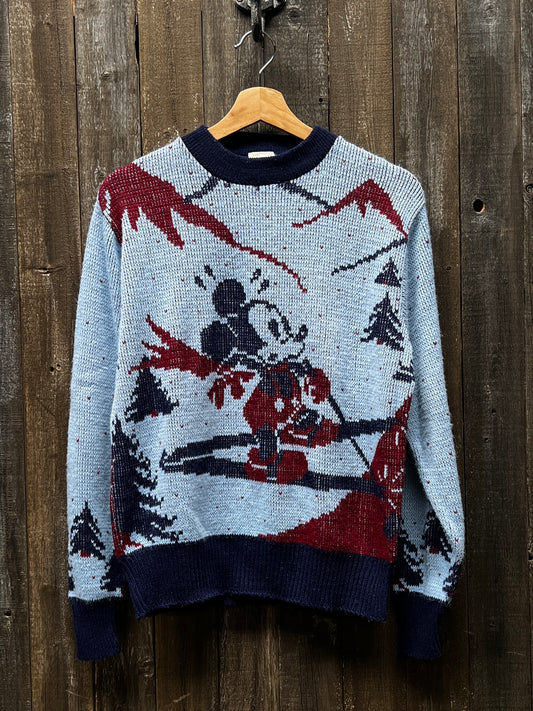 Vintage 70s Mickey Sweater-S-Customize Your Embroidery Wording