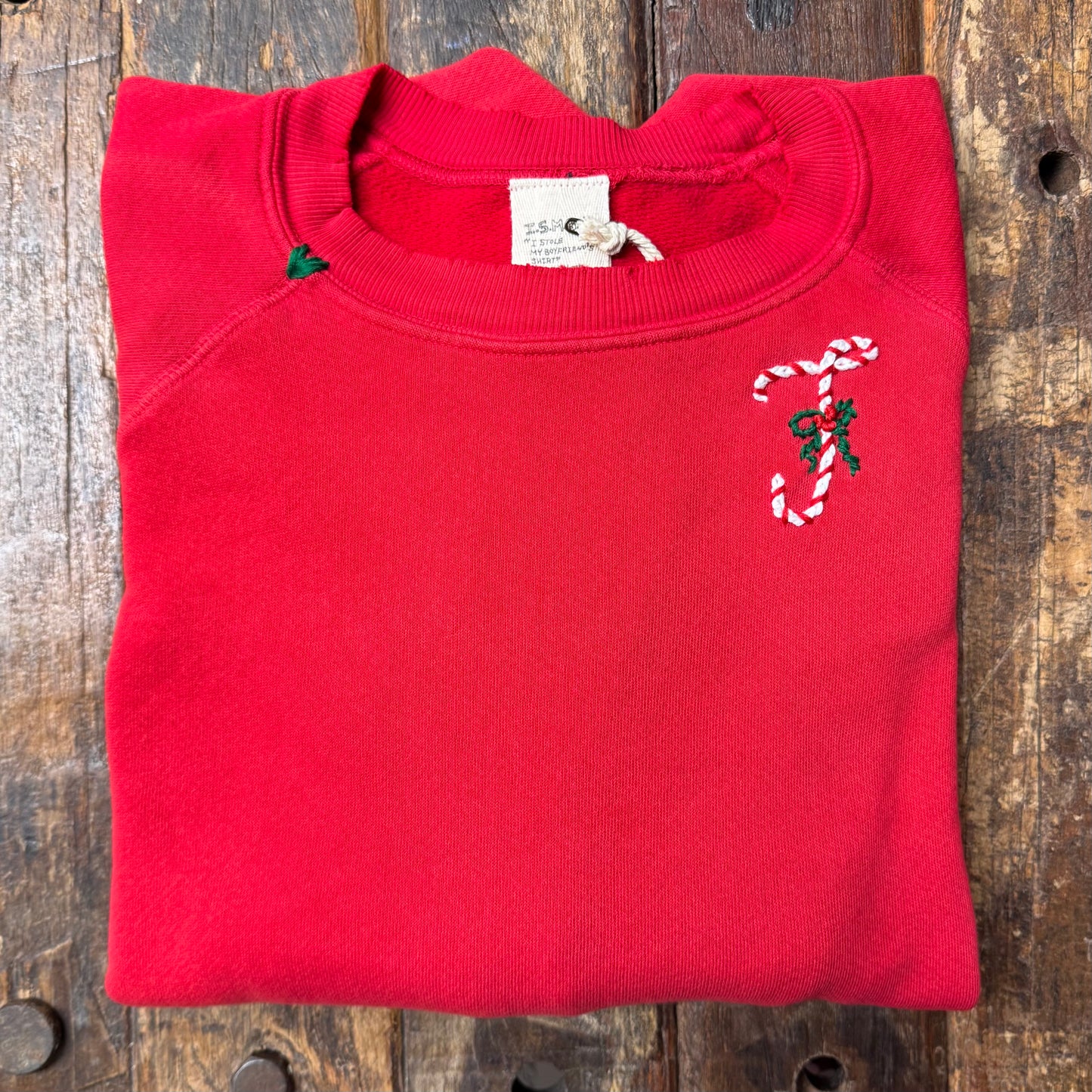 Candy Cane Monogram(Choose Your Alphabet) Sweatshirt