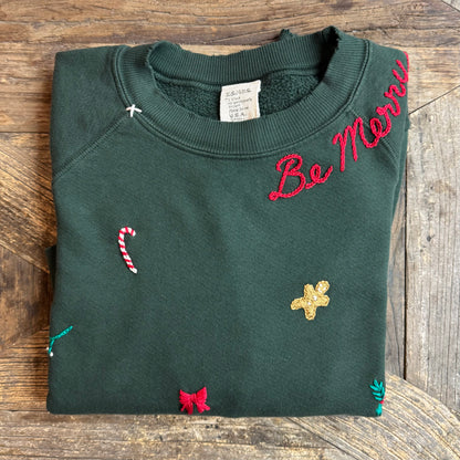 ALLOVER CHRISTMAS LOGO SWEATS -Customize Your Embroidery Wording (7 Colors)