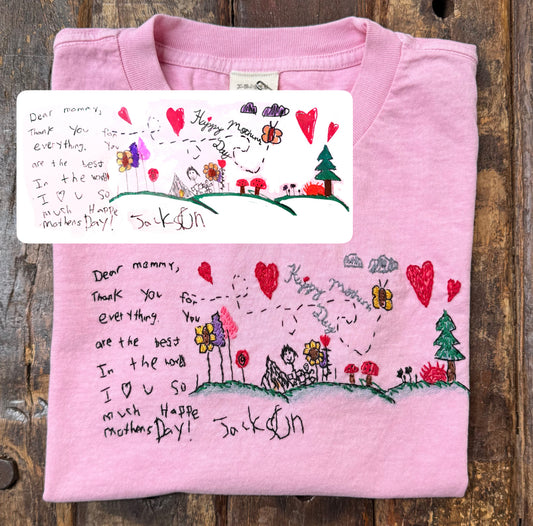 Translate Your Design into Embroidery Vintage Fit Tee (Letter Size 8.5 X11)
