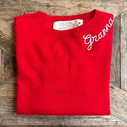 100% Cashmere Sweater - Customize Your Embroidery Wording(12 Colors)