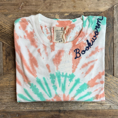 TIE DYE S/S TEE WITH CUSTOM HAND EMBROIDERY(4 Colors)