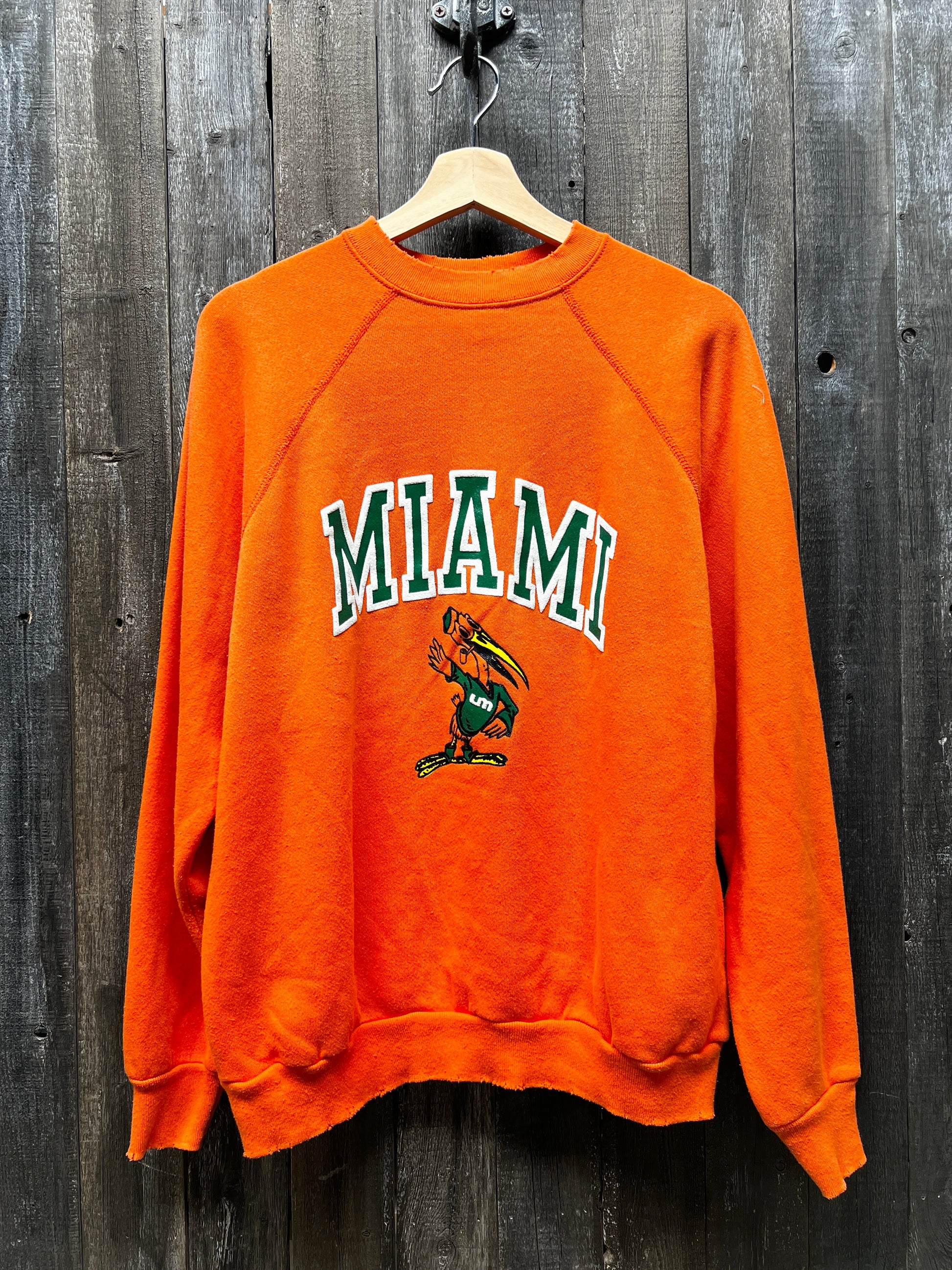 Vintage Miami Hurricanes Sweatshirt -L-Customize Your Embroidery Wording