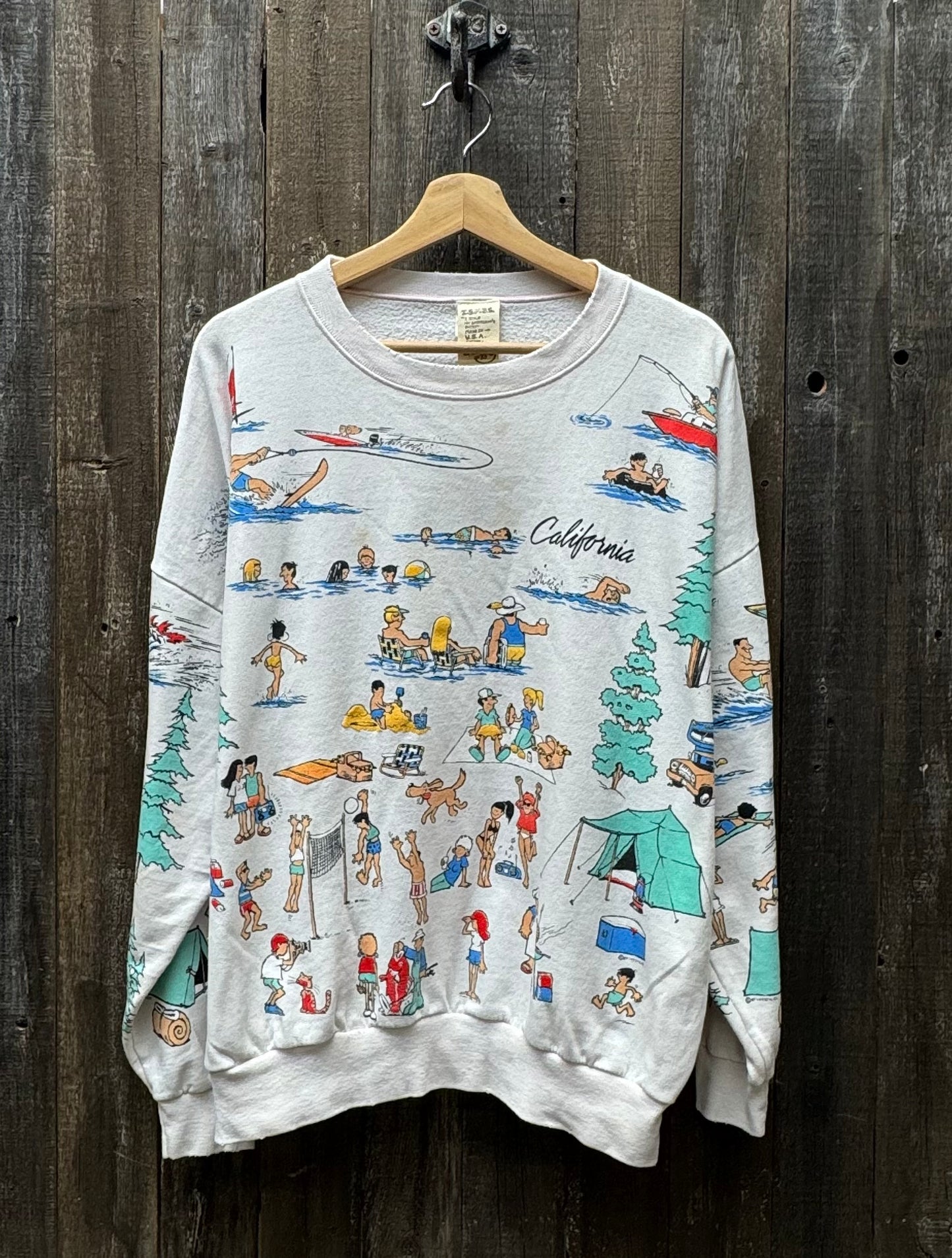 Vintage Allover Sweatshirt -OS-Customize Your Embroidery Wording