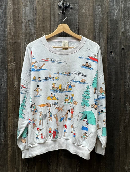 Vintage Allover Sweatshirt -OS-Customize Your Embroidery Wording