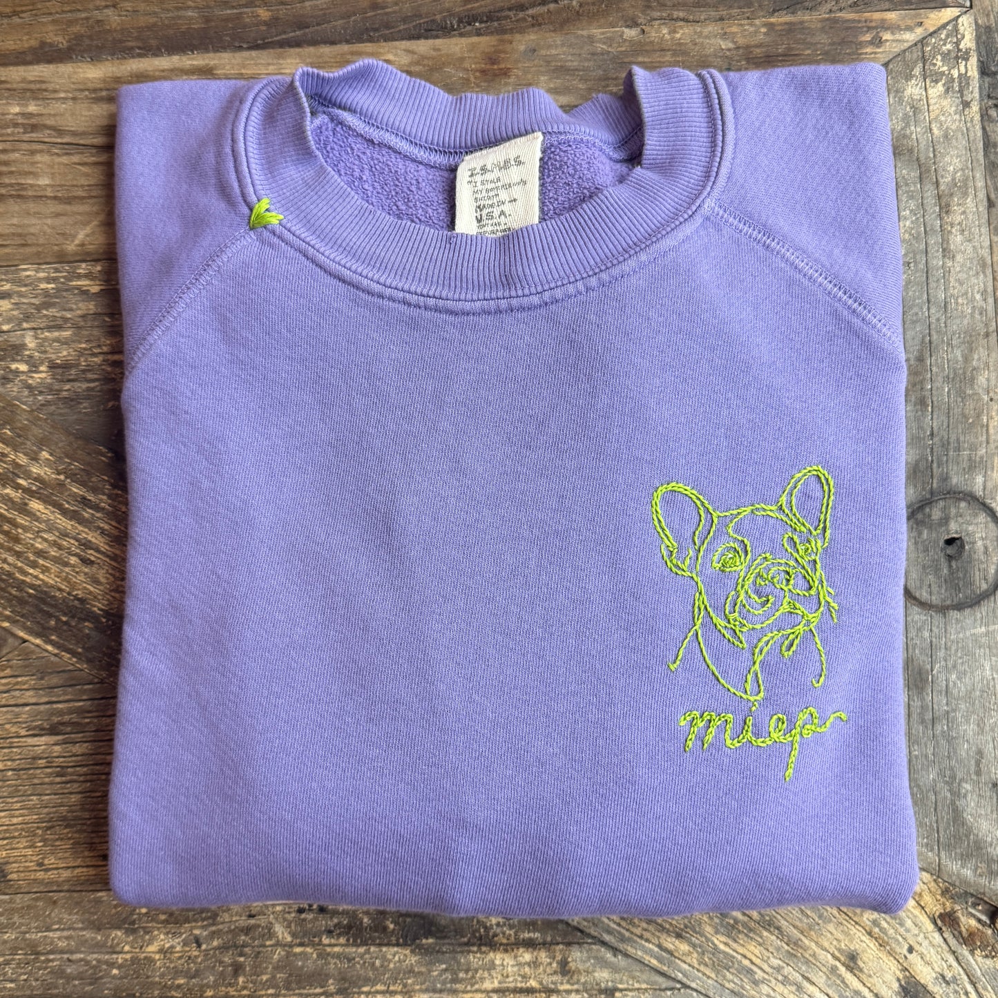 Translate Your Dog Breed into Line Drawing Embroidery Sweatshirt (11 Colors)