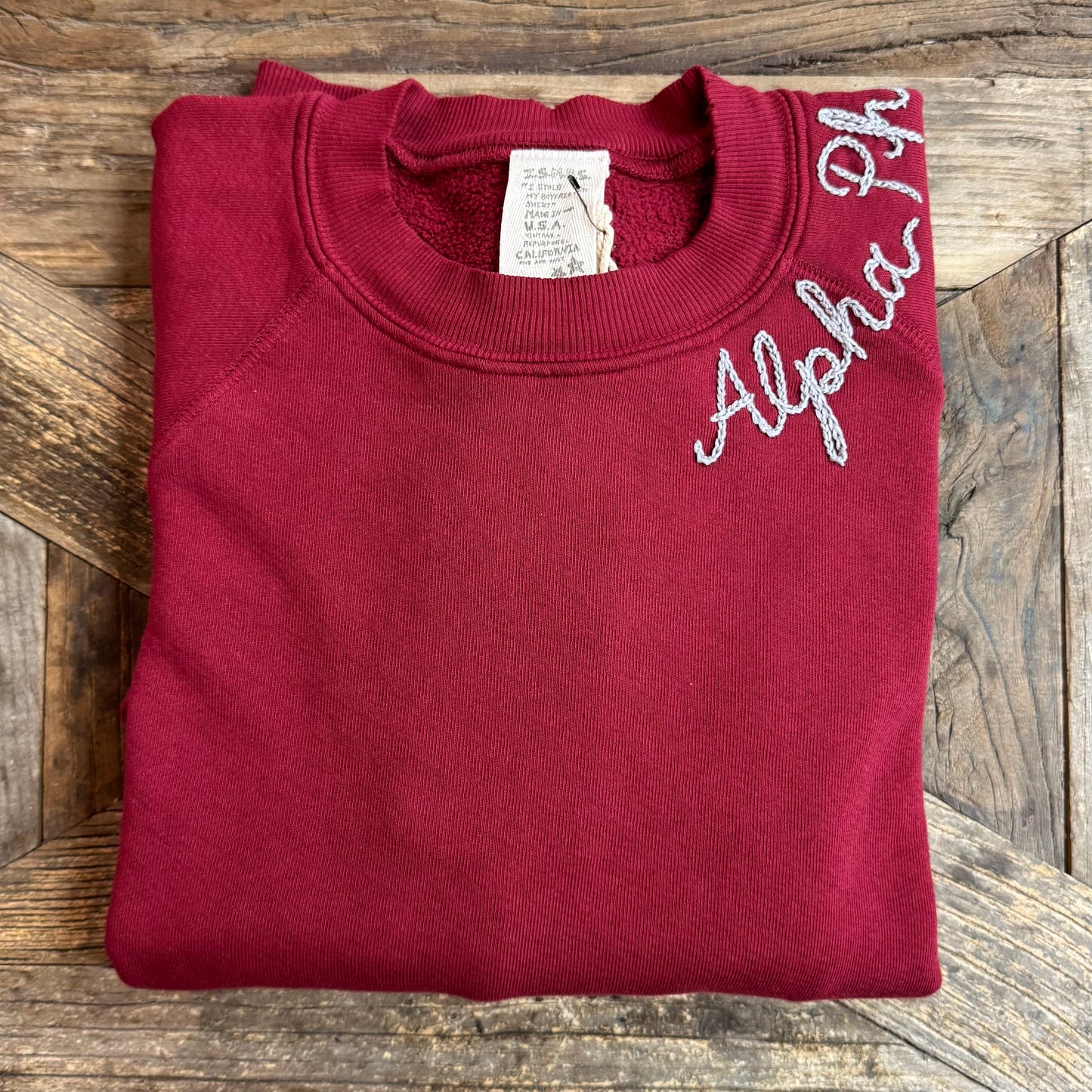 CUT & SEW COLOR WARM COLOR SWEATS WITH CUSTOM HAND EMBROIDERY (11 Colors)