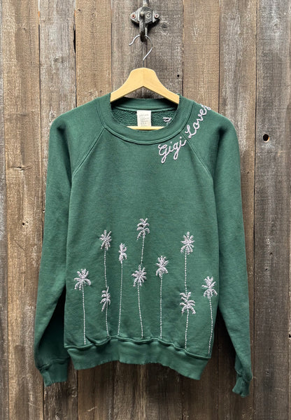 Palm Trees Sweatshirts WITH CUSTOM HAND EMBROIDERY (18 Colors)