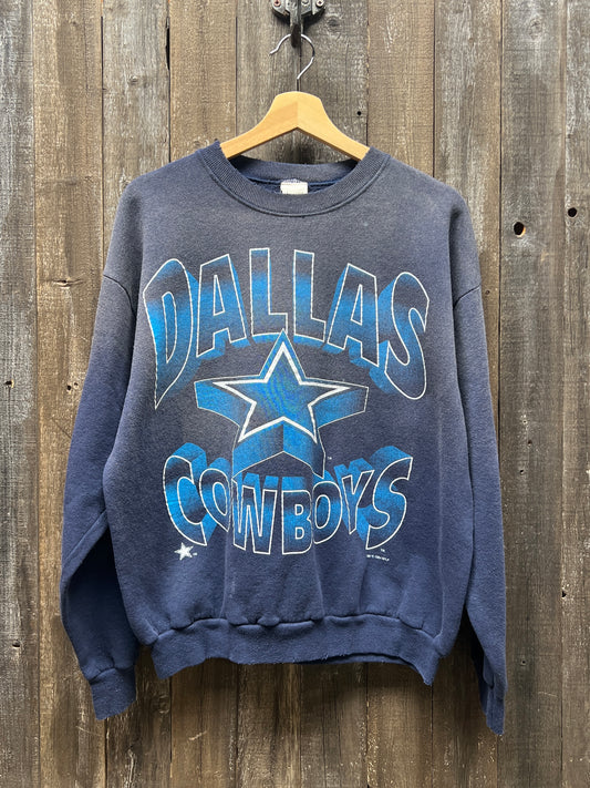 Vintage Dallas Cowboys Sweatshirt -M/L-Customize Your Embroidery Wording