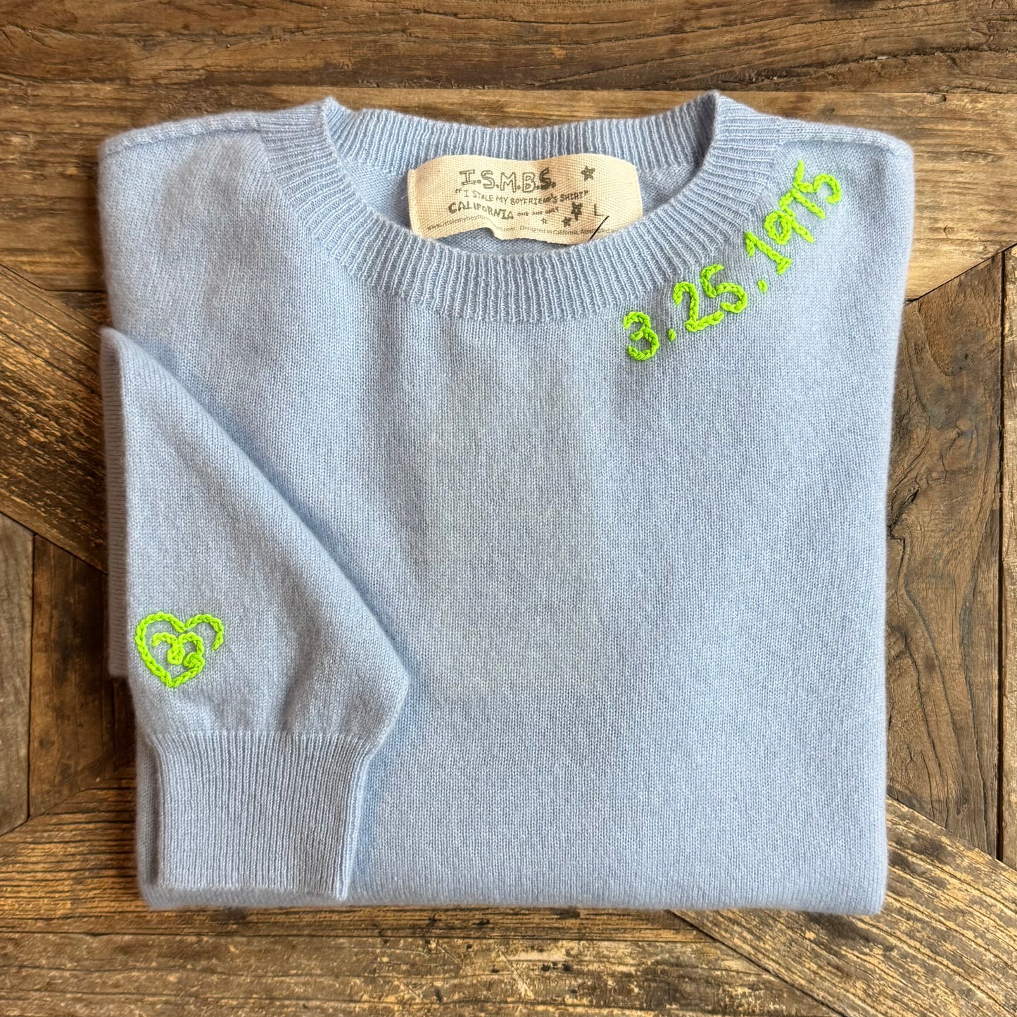 100% Cashmere Sweater - Customize Your Embroidery Wording(12 Colors)