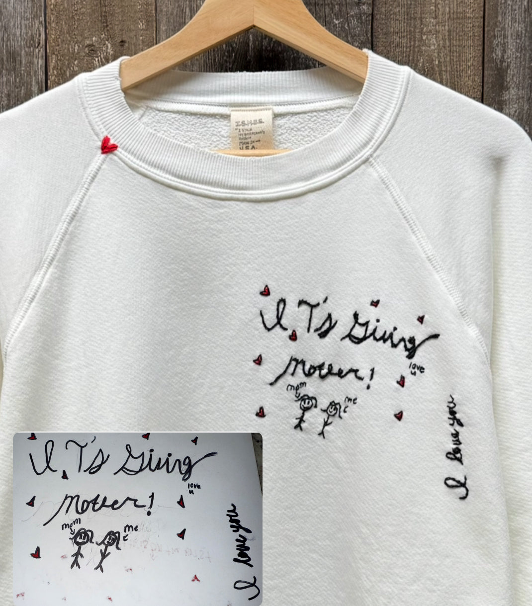 Translate Your Design into Embroidery Sweatshirt (Postcard Size 4X6)
