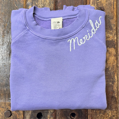 CUT & SEW COLOR COOL COLOR SWEATS WITH CUSTOM HAND EMBROIDERY (7 Colors)
