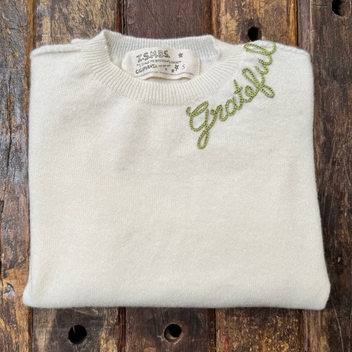 100% Cashmere Sweater - Customize Your Embroidery Wording(12 Colors)