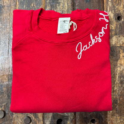 CUT & SEW COLOR WARM COLOR SWEATS WITH CUSTOM HAND EMBROIDERY (11 Colors)