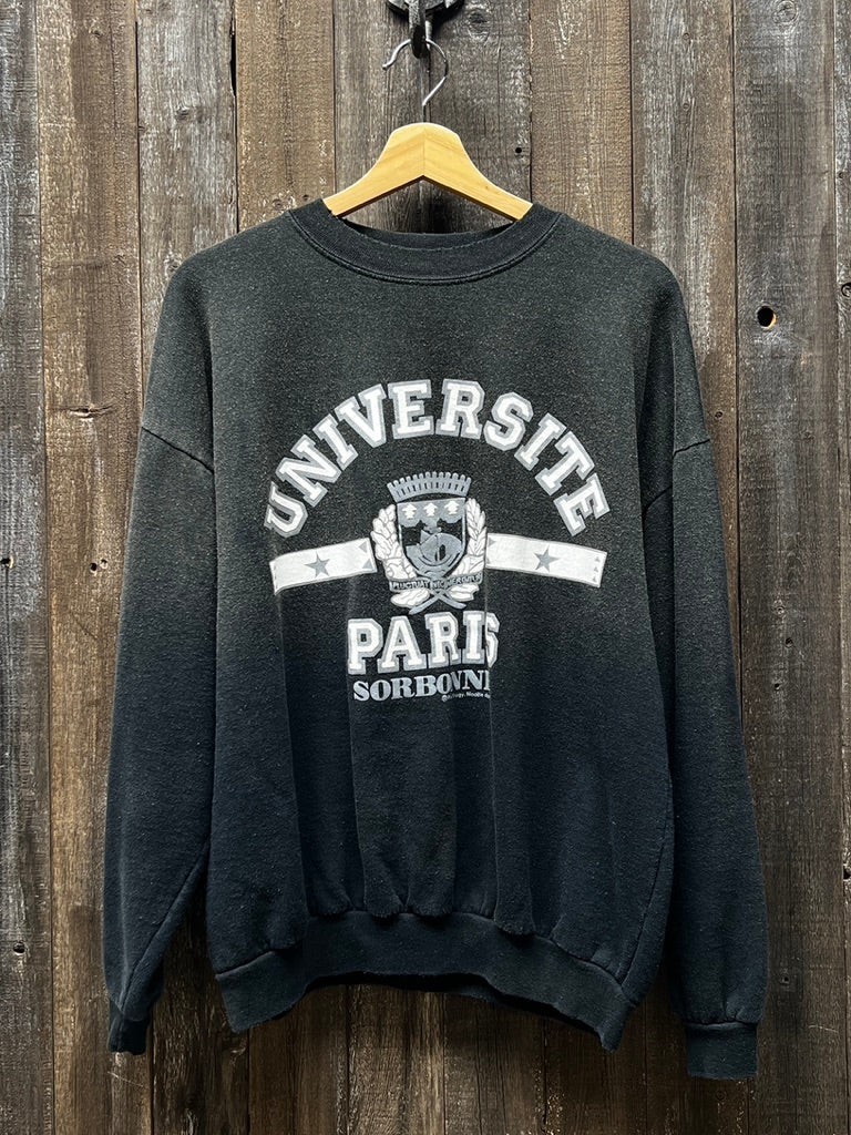 Vintage Universite Paris Sorbone Sweatshirt -L-Customize Your Embroidery Wording