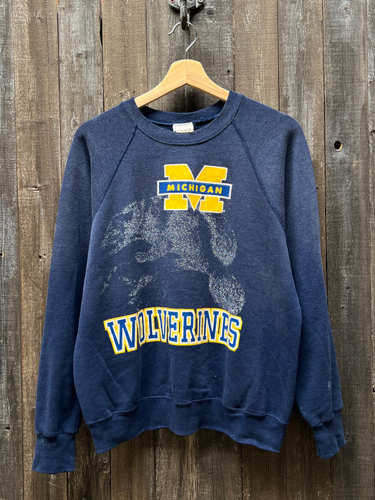 Michigan Wolverines Sweatshirt -M/L-Customize Your Embroidery Wording