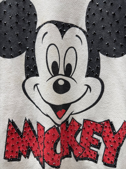 Vintage Mickey Sweatshirt with Rhinestones-OS- Customize Your Embroidery Wording