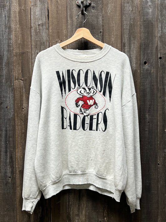 Vintage Wisconsin Sweatshirt -L-Customize Your Embroidery Wording