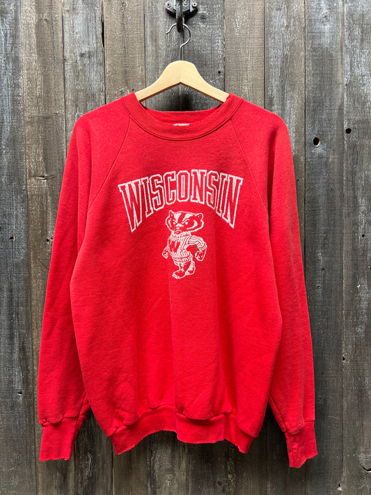 Vintage Wisconsin Sweatshirt -L-Customize Your Embroidery Wording