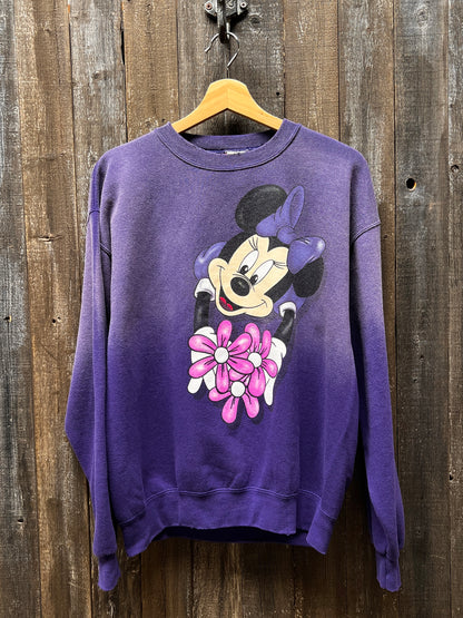 Vintage Minnie Sweatshirt-M- Customize Your Embroidery Wording