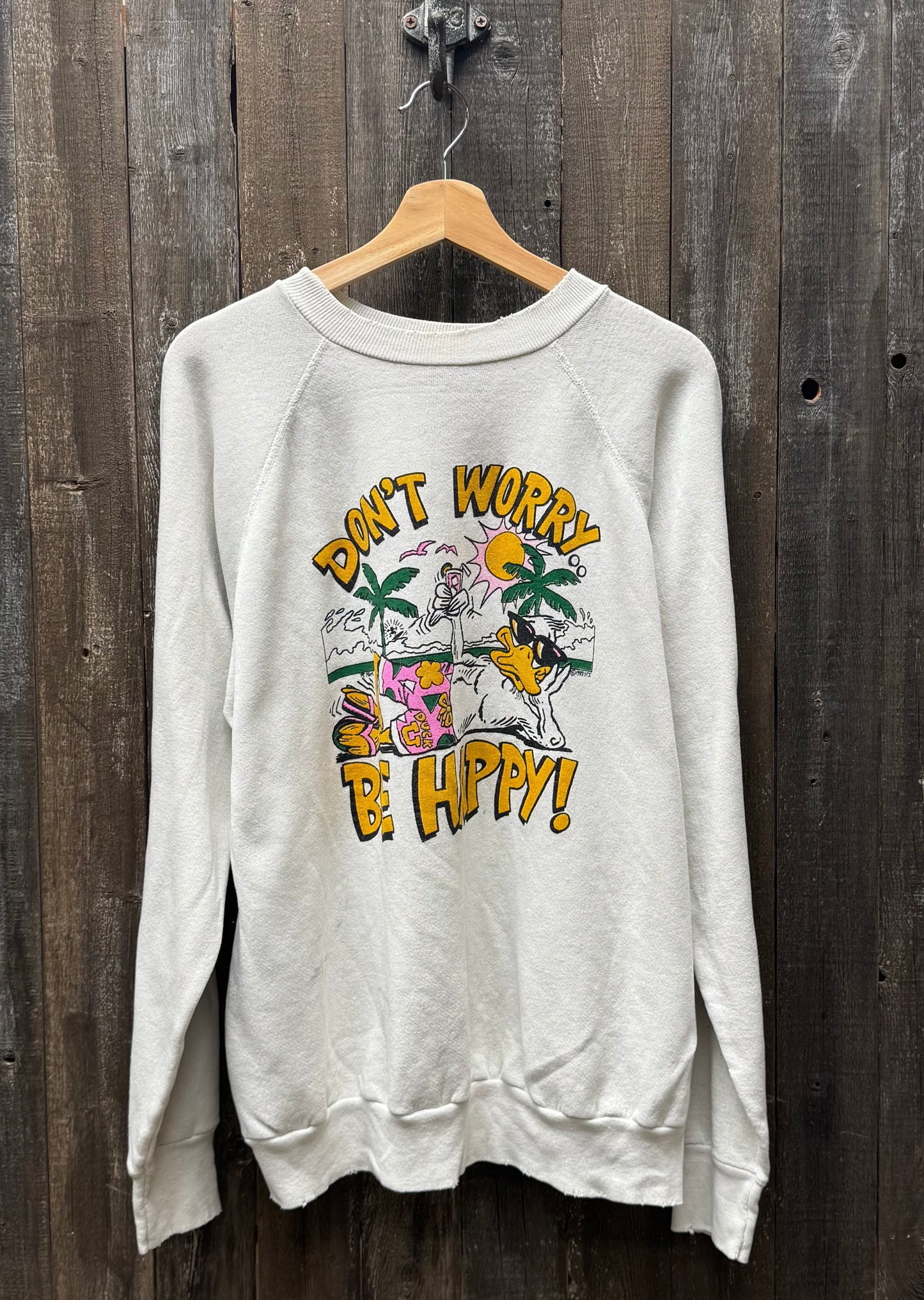 Vintage Don't Worry Be Happy Sweatshirt-L/XL