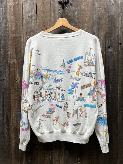 Vintage Allover Sweatshirt -OS-Customize Your Embroidery Wording