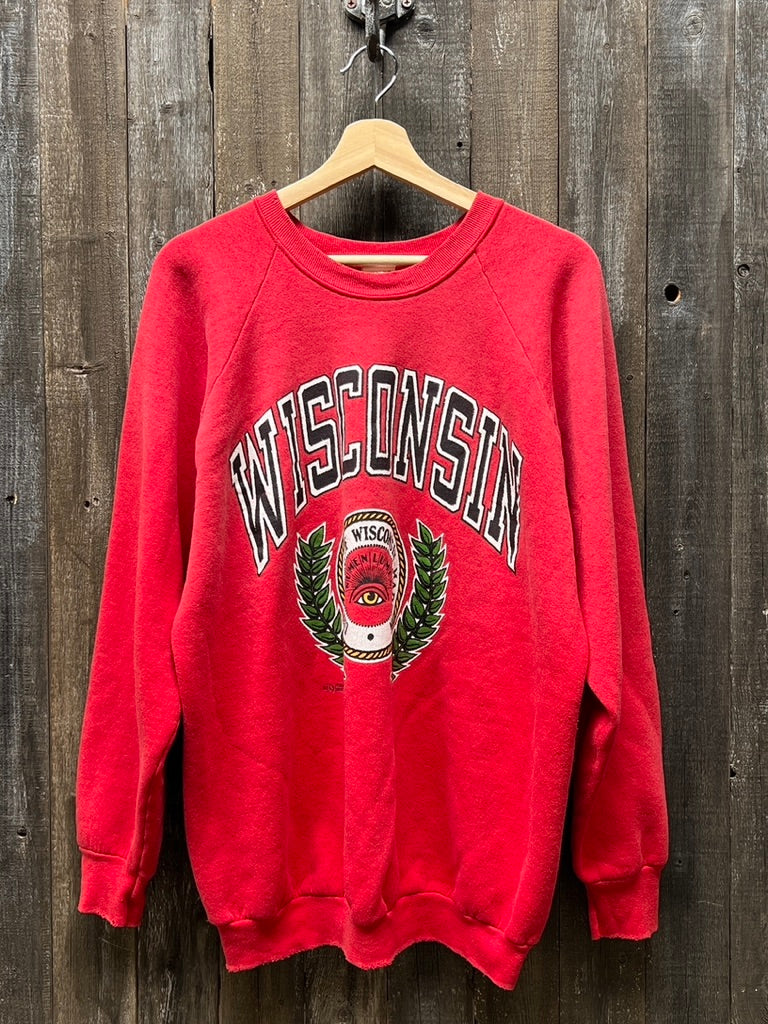 Vintage Wisconsin Sweatshirt -XL-Customize Your Embroidery Wording