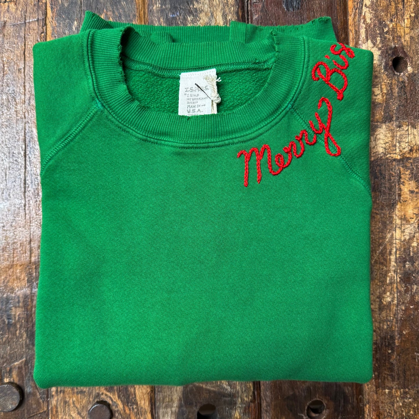 CHRISTMAS SWEATS WITH CUSTOM HAND EMBROIDERY(7 colors)