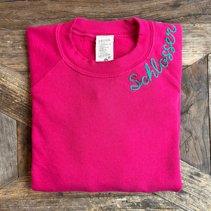 CUT & SEW COLOR WARM COLOR SWEATS WITH CUSTOM HAND EMBROIDERY (11 Colors)