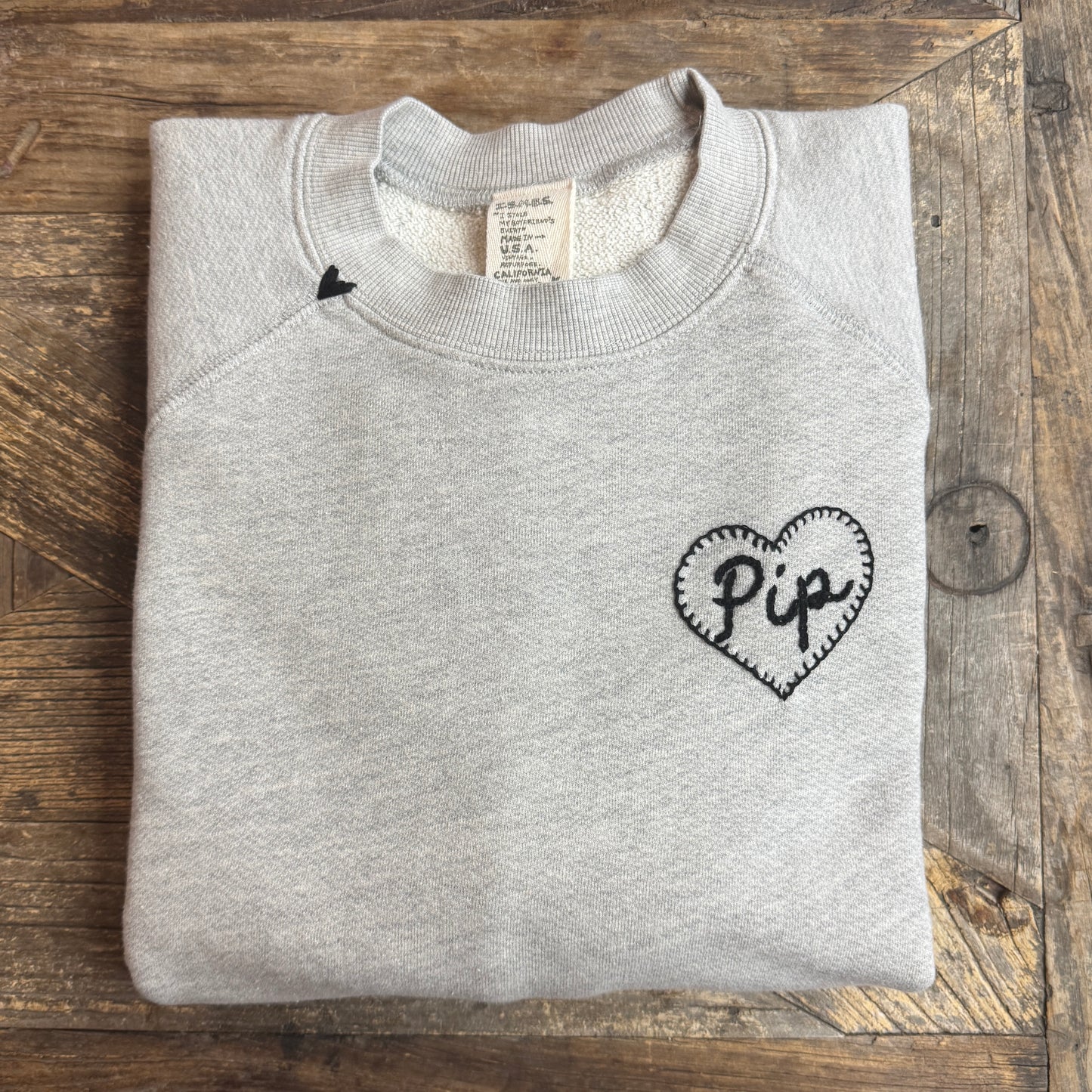 Heart for Mom Sweatshirt w/ Personalized Hand Embroidery (12 Colors)