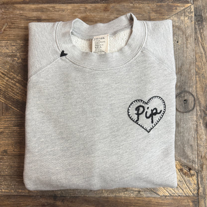 Heart for Mom Sweatshirt w/ Personalized Hand Embroidery (12 Colors)