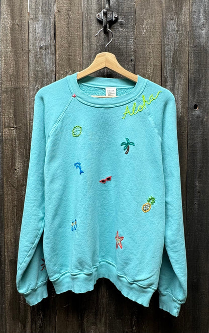 ALLOVER SUMMER LOGO SWEATS -Customize Your Embroidery Wording(12 Colors)