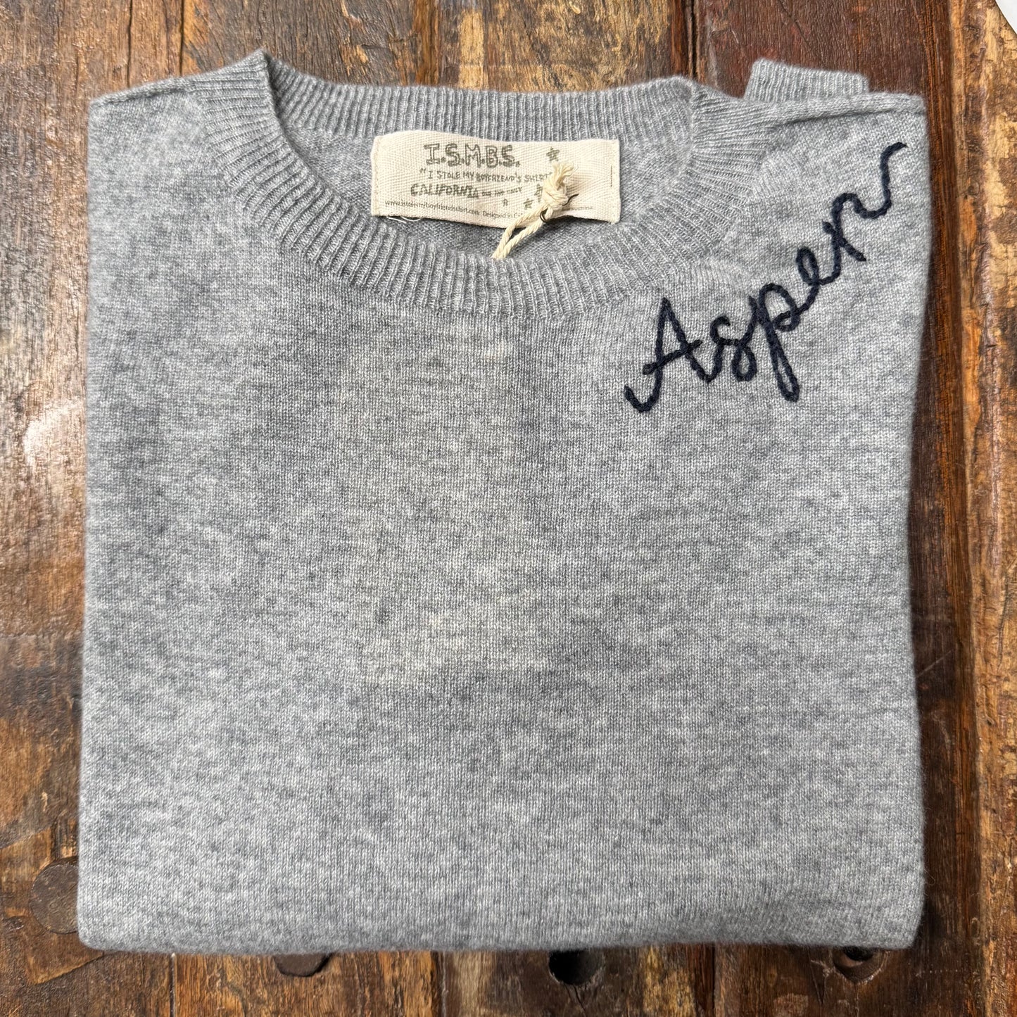 100% Cashmere Sweater - Customize Your Embroidery Wording(12 Colors)