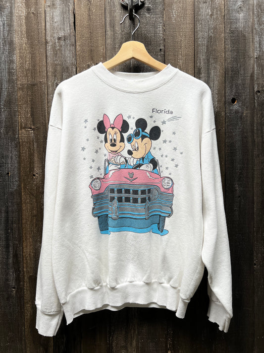 Vintage Mickey & Minnie Sweatshirt-L/XL-Customize Your Embroidery Wording