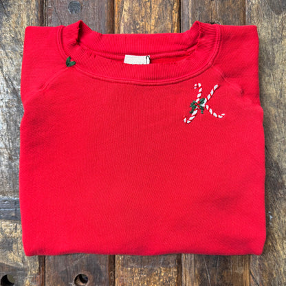 Candy Cane Monogram(Choose Your Alphabet) Sweatshirt