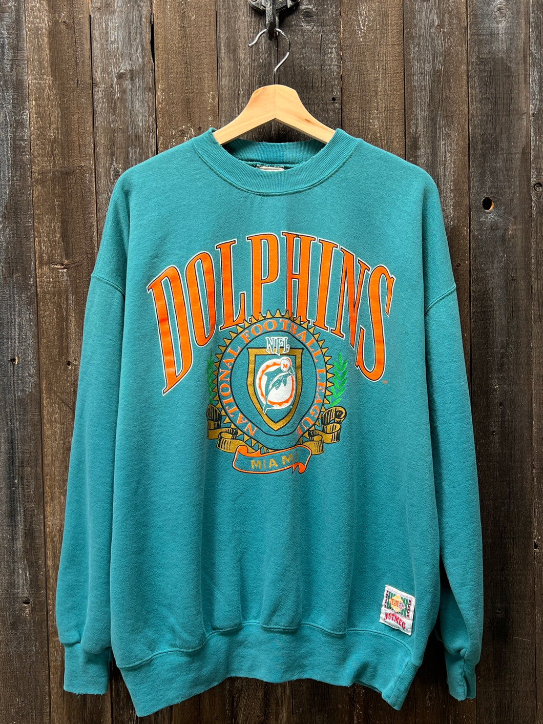 Dolphins Sweatshirt -XL-Customize Your Embroidery Wording