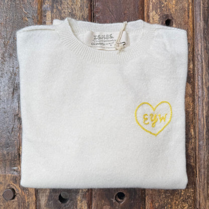 100% Cashmere Sweater - Customize Your Embroidery Wording(12 Colors)