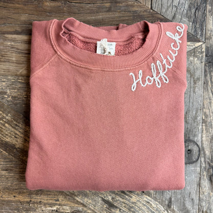 RAINBOW BLOOM SWEATSHIRT WITH CUSTOM HAND EMBROIDERY(6 Colors)