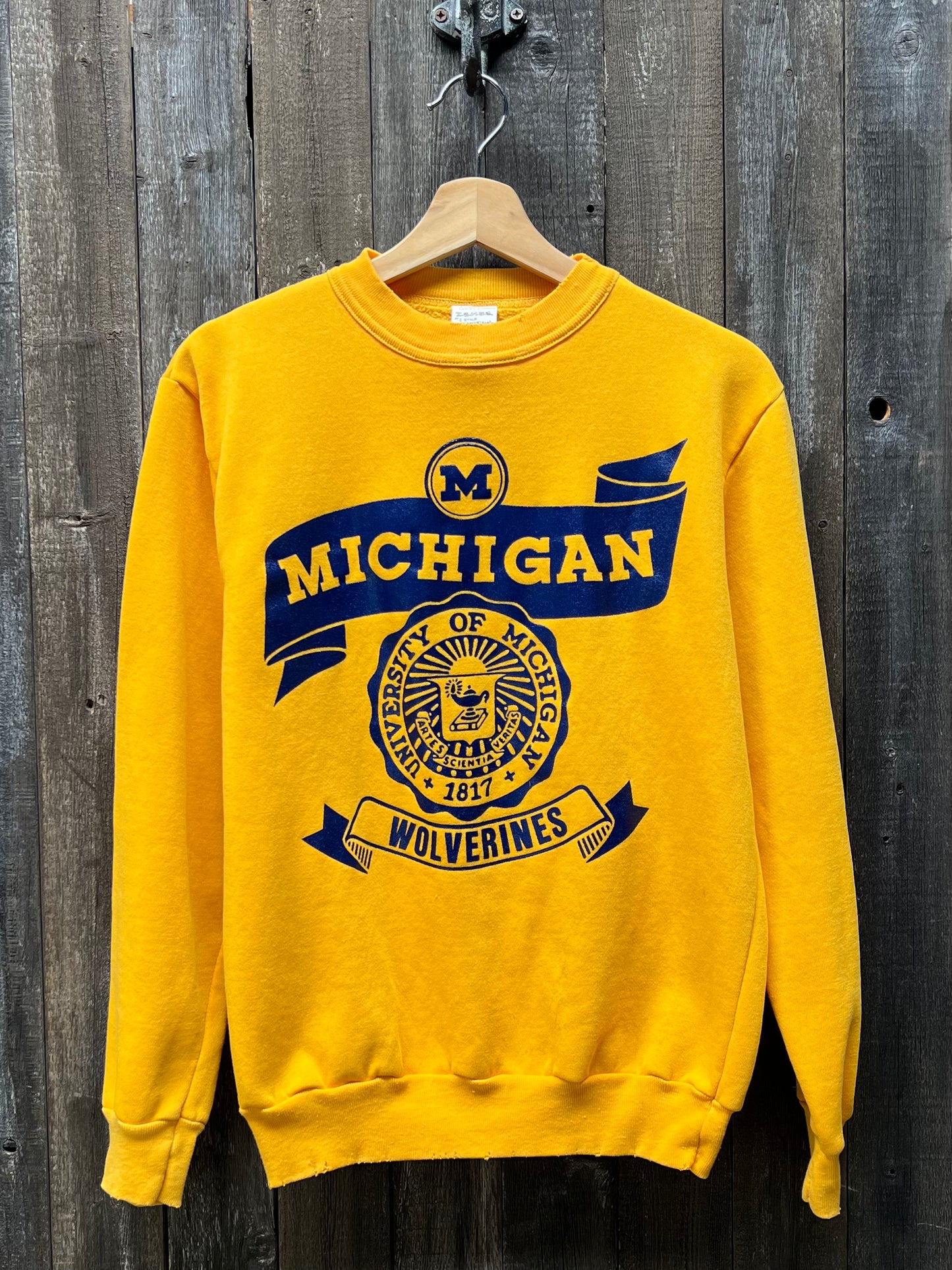 Vintage Michigan Sweatshirt -S-Customize Your Embroidery Wording